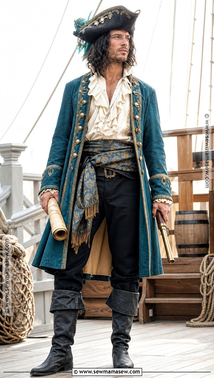 Fantasy Sea Captain Costume With Long Coat - 35 Fantasy Costumes