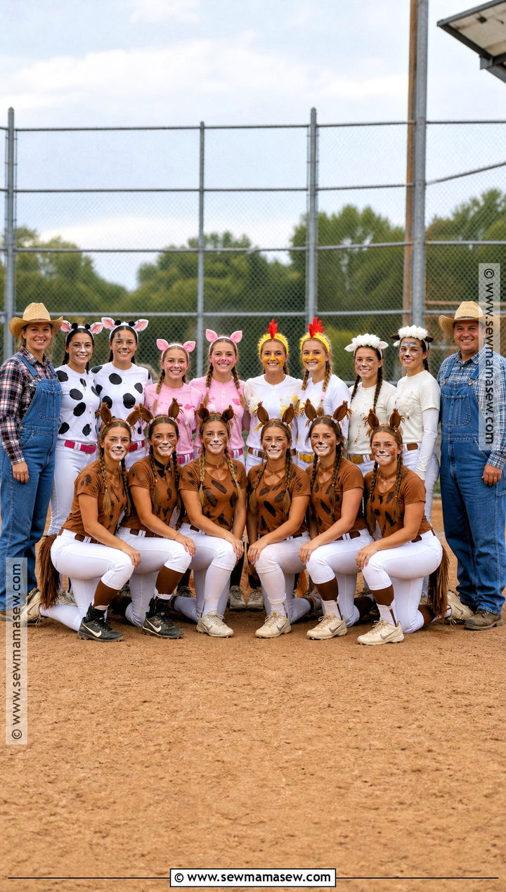 Farm Animal Softball Team Costume - 35 softball team halloween costume ideas