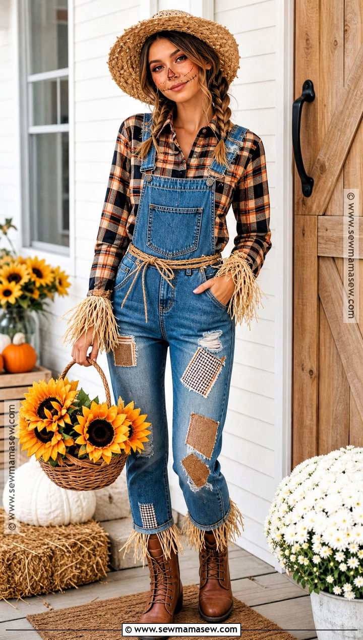 Farm Scarecrow Costume With Overalls - 40 costume party ideas