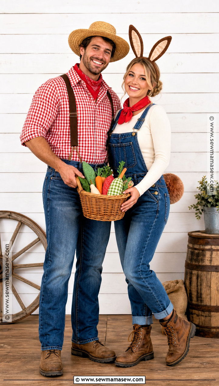 Farmer And Country Bunny Couple Costume - 30 bunny couple costume ideas
