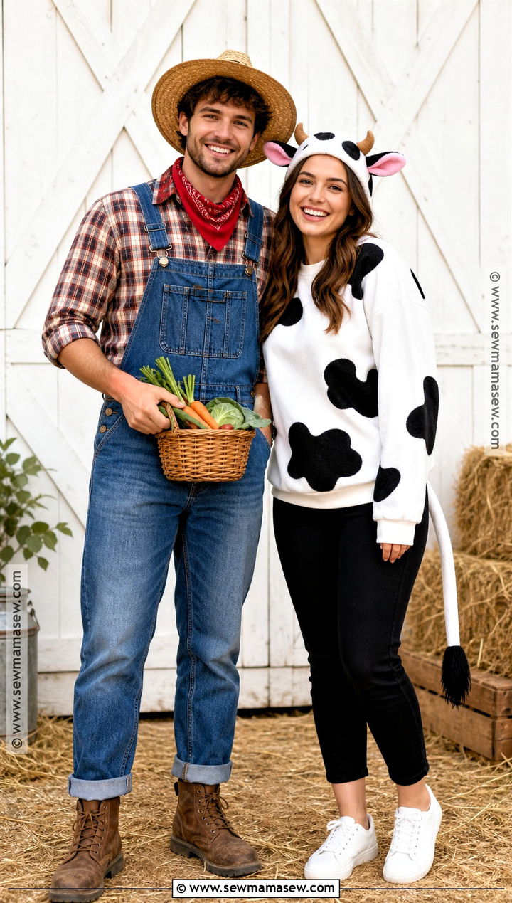 Farmer And Farm Animal Couples Costume - 40 Simple Couples Halloween Costume Ideas