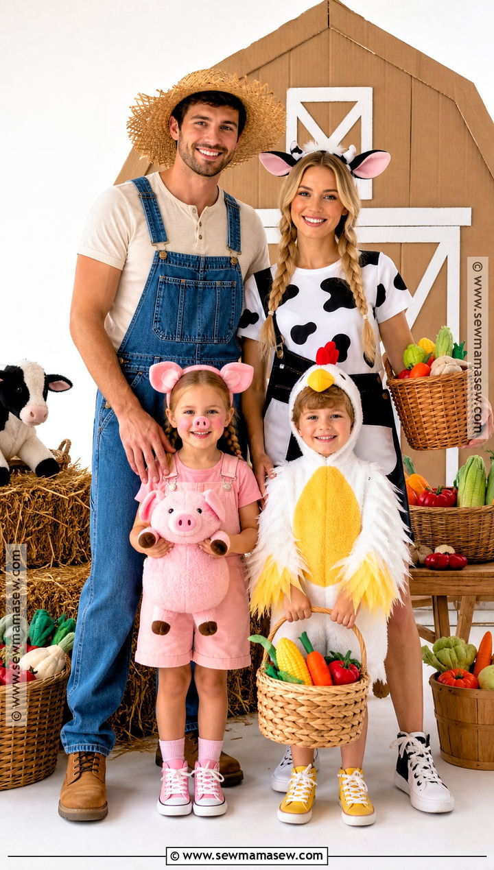 Farmer And Farm Animals Costume - 45 4 people halloween costumes