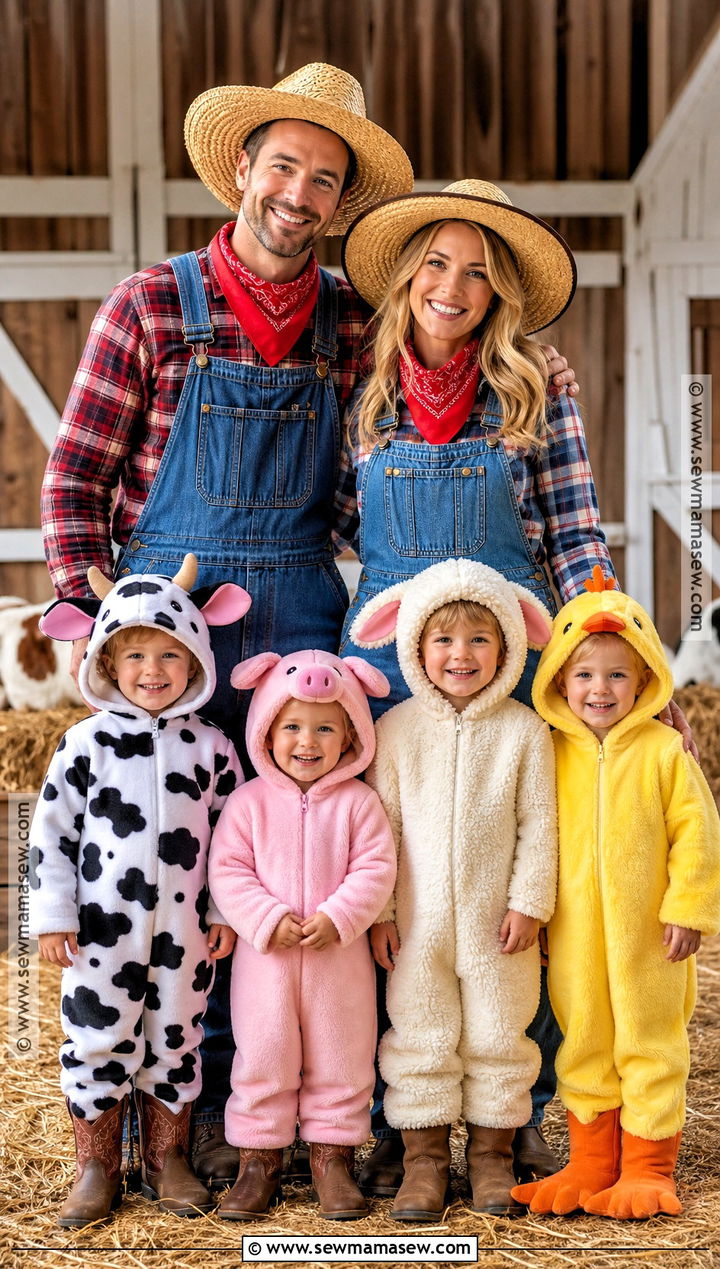 Farmer And Farm Animals Family Costume - 35 family halloween costume ideas