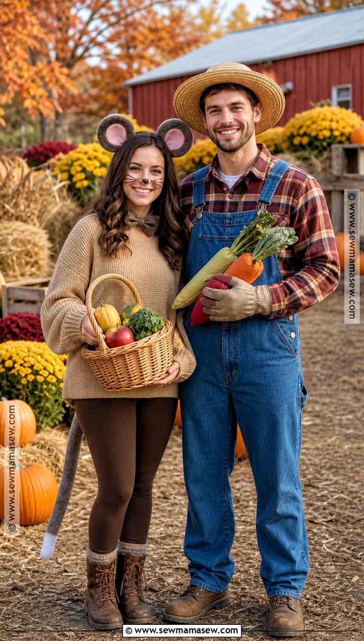 Farmer And Field Mouse Couple Costume - 35 mouse halloween costumes