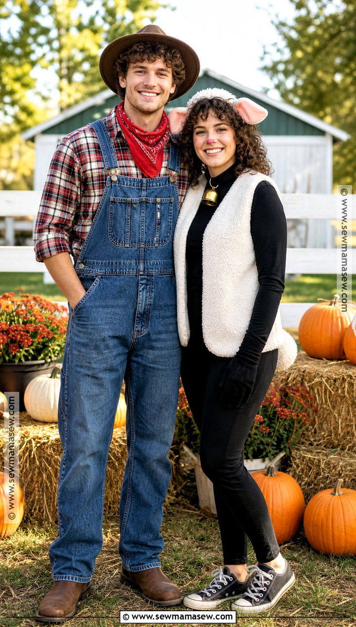 Farmer And Lamb Costume - 30 lamb halloween costume ideas