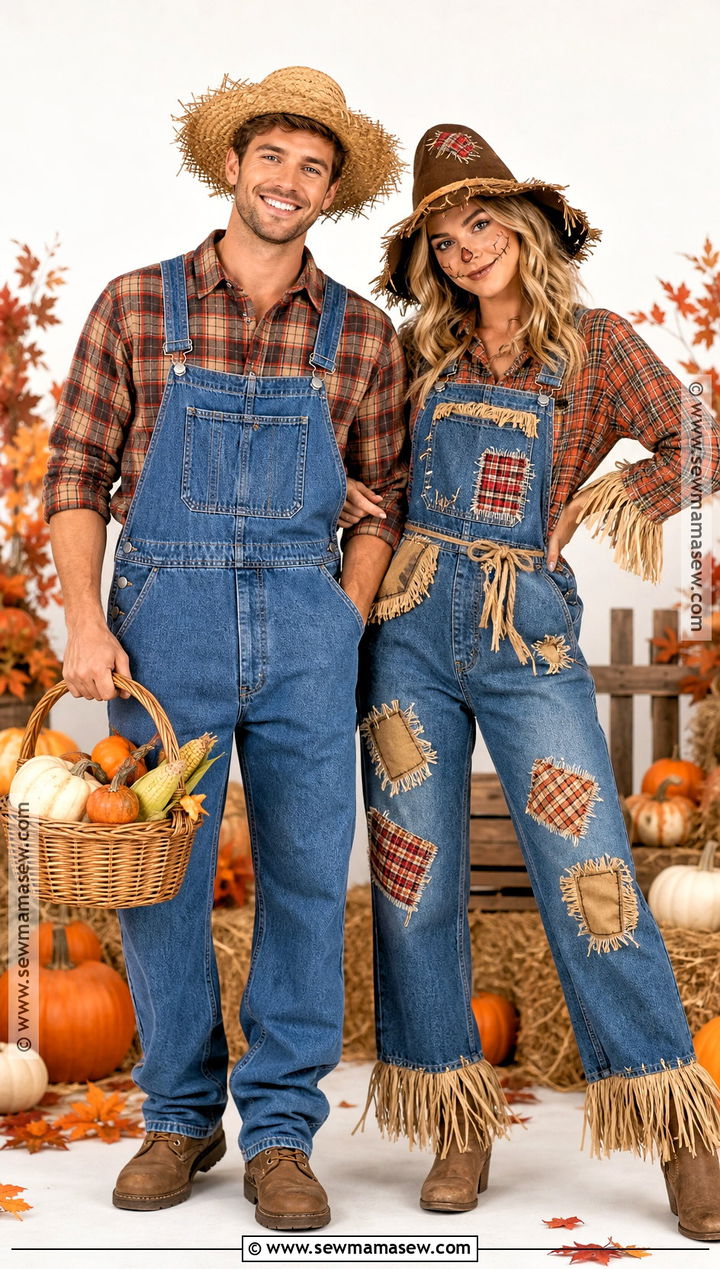 Farmer And Scarecrow Costume - 35 clever couples halloween costumes