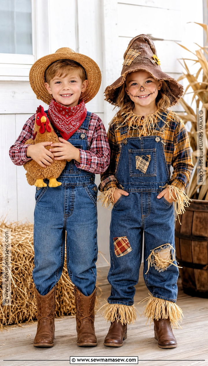 Farmer And Scarecrow Sibling Costume - 30 sibling halloween costumes boy and for girls