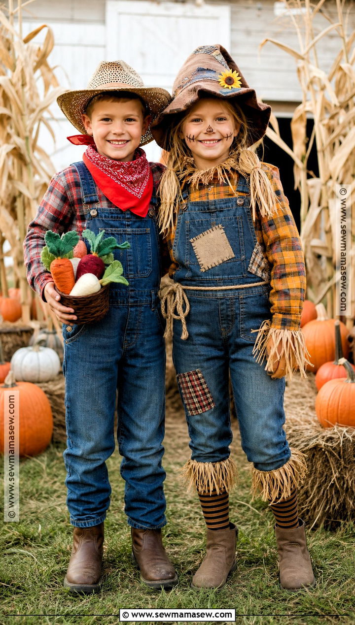Farmer And Scarecrow Sibling Costume - 40 sibling halloween costumes