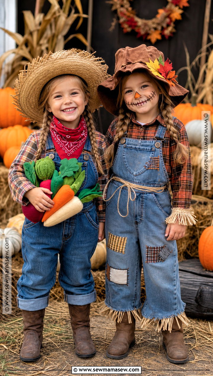 Farmer And Scarecrow Twin Costume - 30 twin dress up ideas