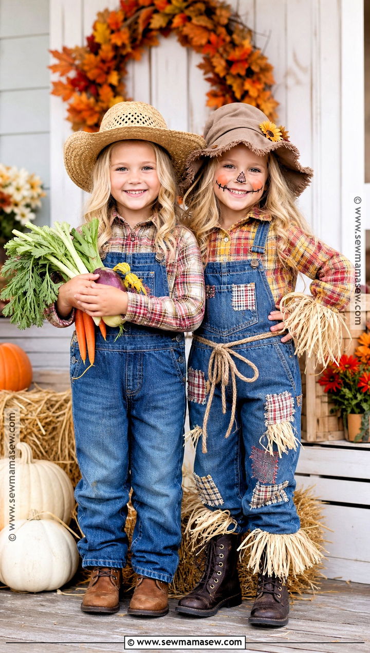 Farmer And Scarecrow Twin Costume - 30 Twin Costume Ideas