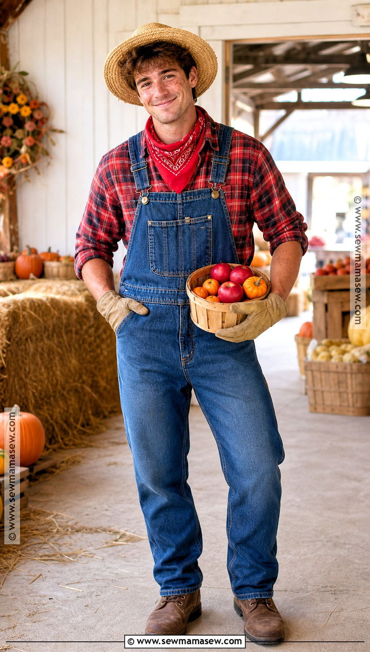 Farmer Costume With Denim Overalls - 35 simple halloween costumes for men