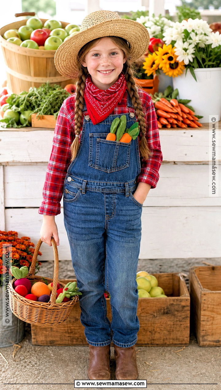 Farmer Costume With Denim Overalls - 45 kids halloween costumes