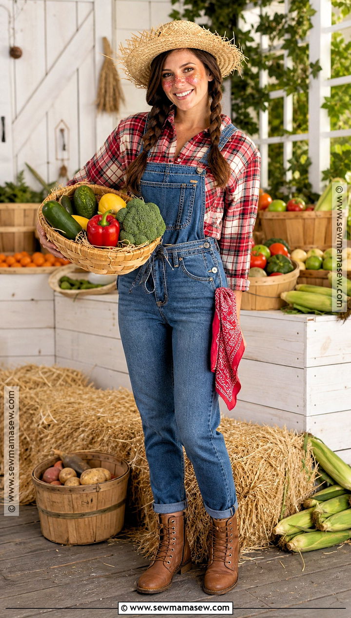 Farmer Costume With Overalls - 30 Very Simple Halloween Costumes