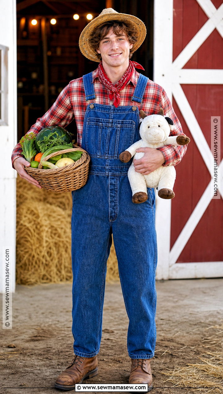 Farmer Costume With Overalls And Straw Hat - 30 job costumes