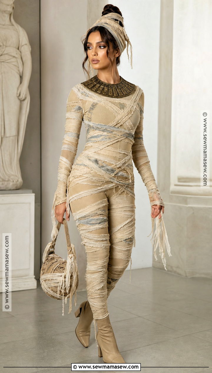 Fashion Mummy Costume With Layered Wraps - 30 edgy halloween costume ideas