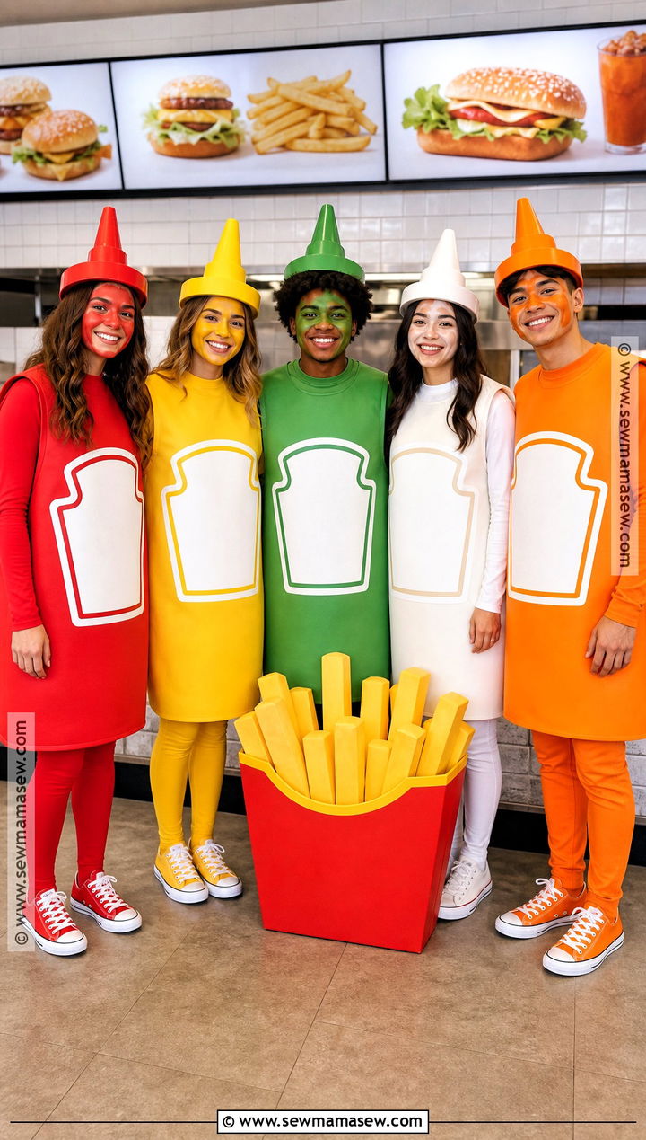 Fast Food Condiment Group Costume - 35 halloween costumes 5 people