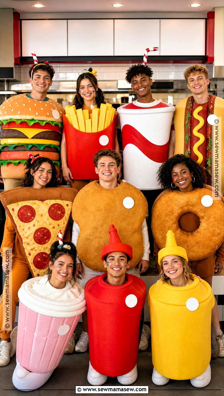 Fast Food Meal Group Halloween Costume - 30 group halloween costumes for 10 people