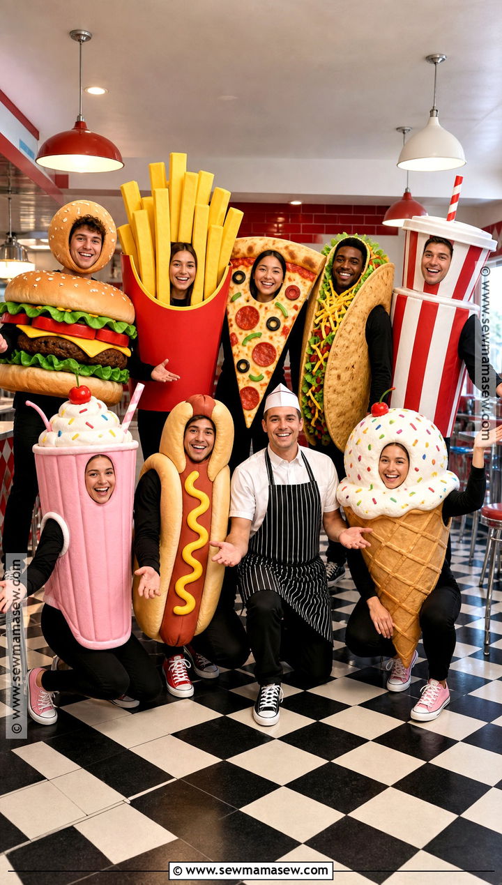 Fast Food Menu Group Costume - 30 halloween costumes for big groups
