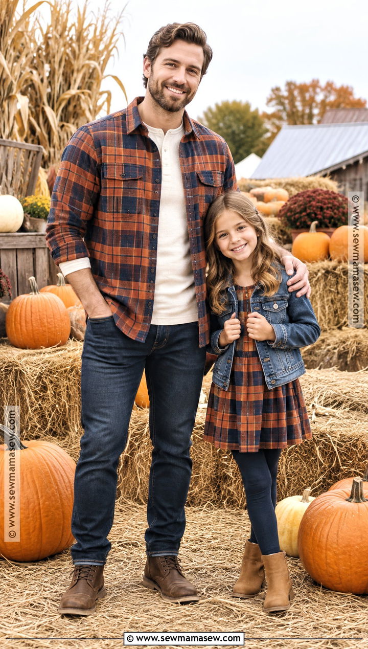 Father And Daughter Flannel Pumpkin Patch Matching Outfits - 20 pumpkin patch matching outfits