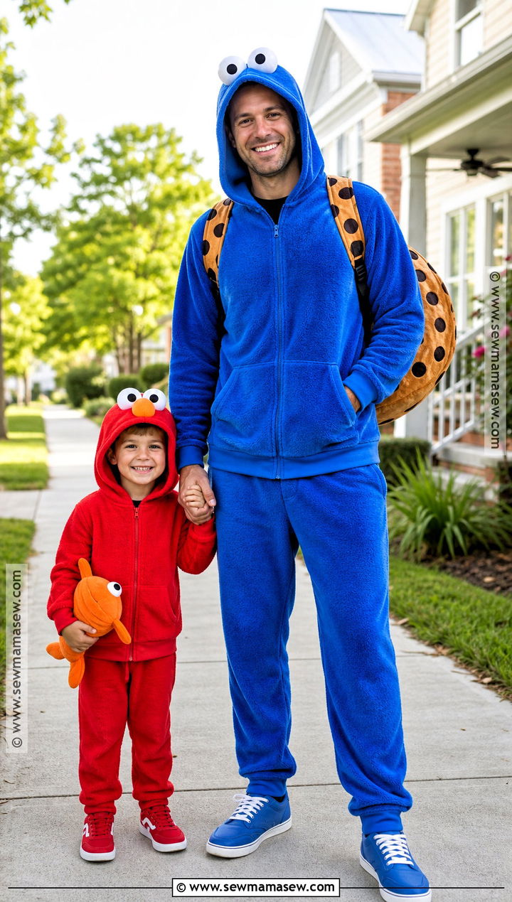 Father And Son Elmo And Cookie Monster Costume - 40 elmo and cookie monster costumes