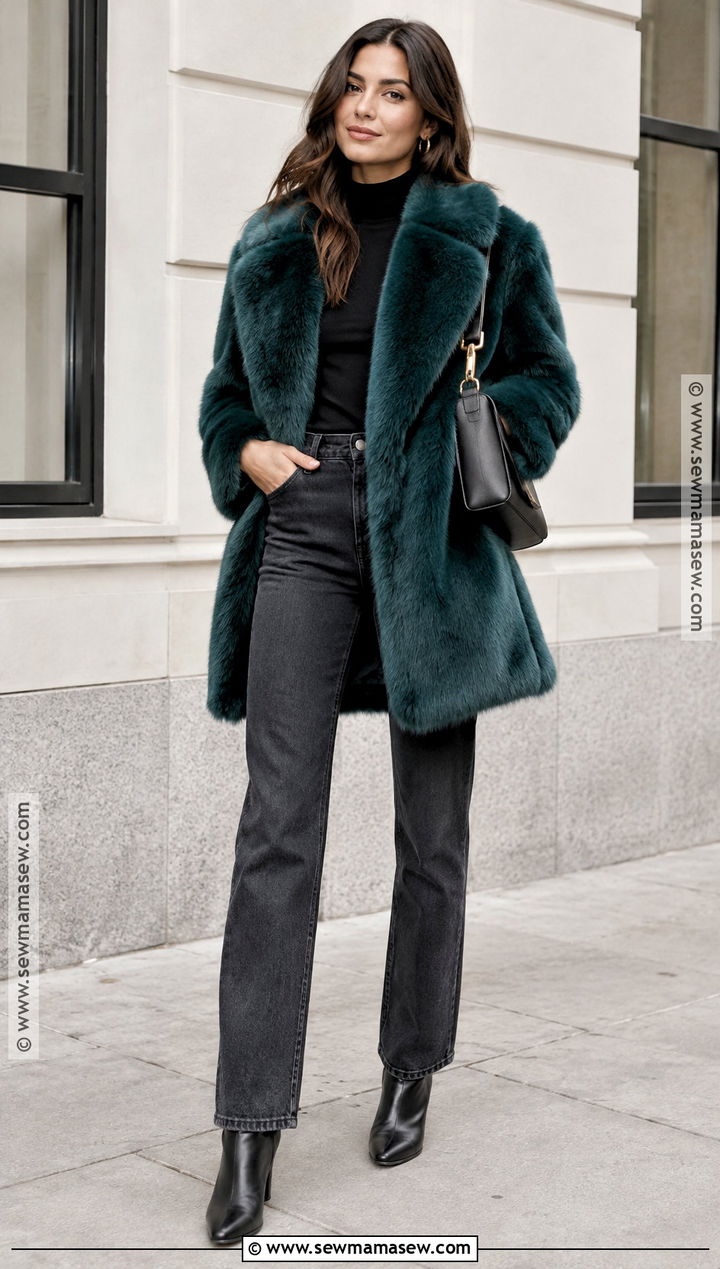 Faux Fur Coat and Dark Denim - 20 Fall Clothing Trends