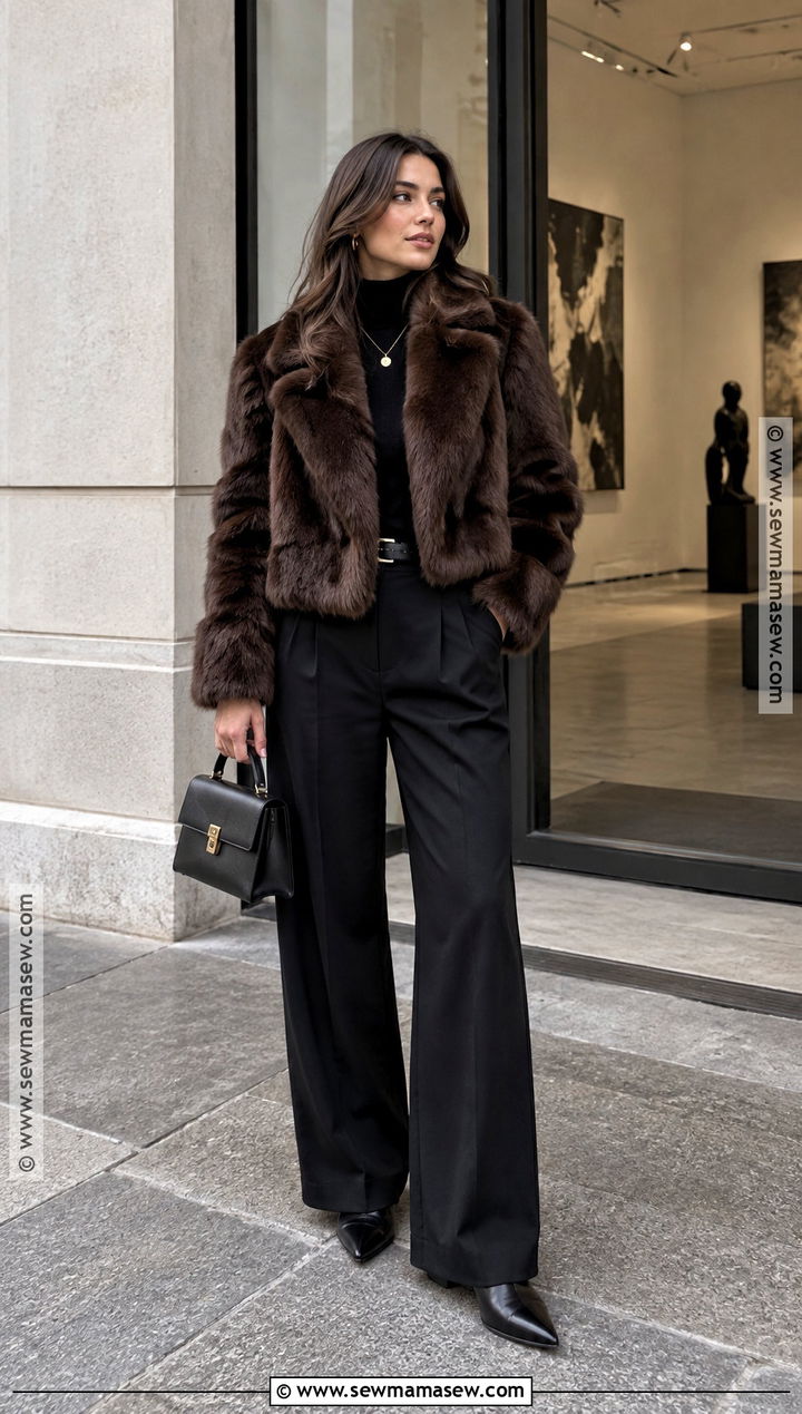 Faux Fur Jacket With Monochrome Separates - 20 jacket for fall ideas