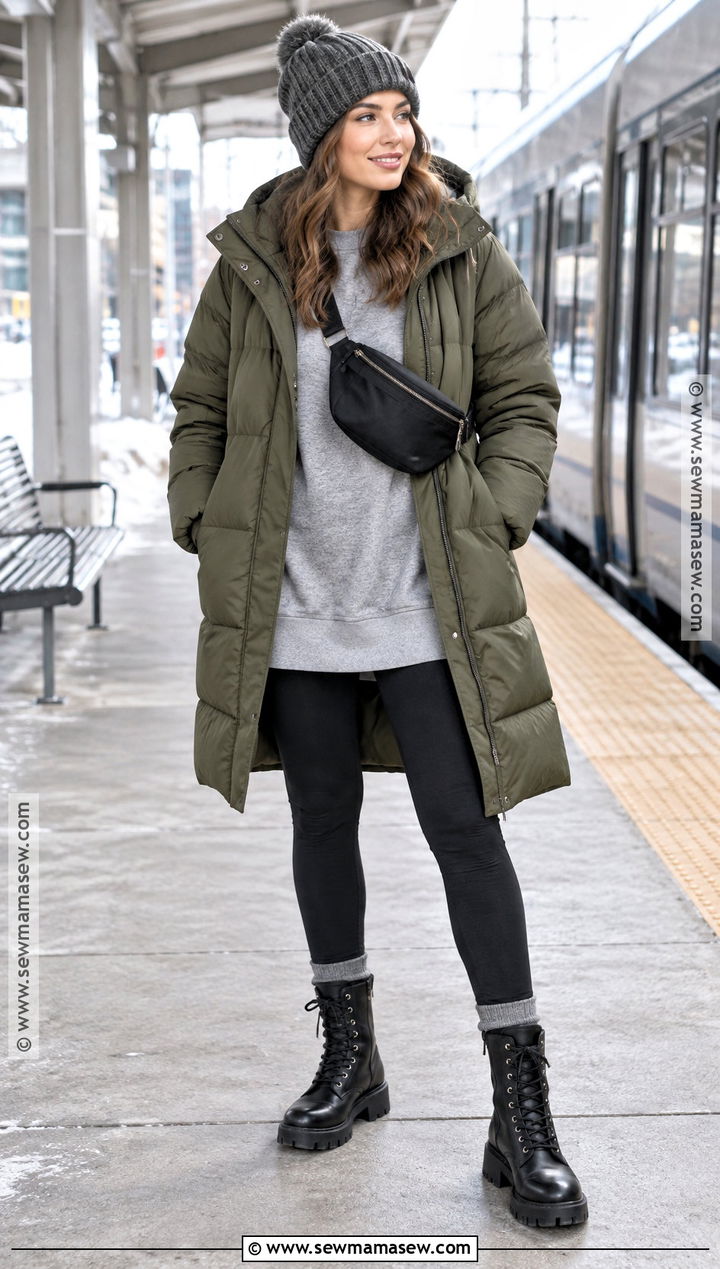 Faux Leather Combat Boots With a Puffer Coat - 15 affordable combat boots for fall and winter