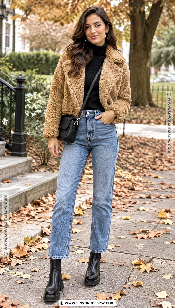 Faux Shearling Coat Outfit - 15 cute fall coats