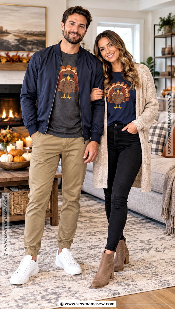 Feast Mode Matching Shirt Outfit - 15 thanksgiving shirts for couples