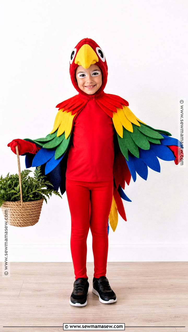 Felt Cape Parrot Costume - 35 parrot costume ideas