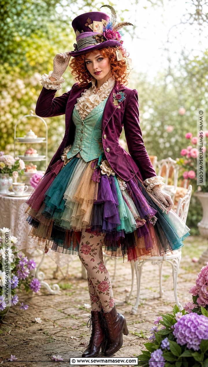 Female Mad Hatter Cosplay With Tulle Skirt - 35 Mad Hatter Cosplay Ideas