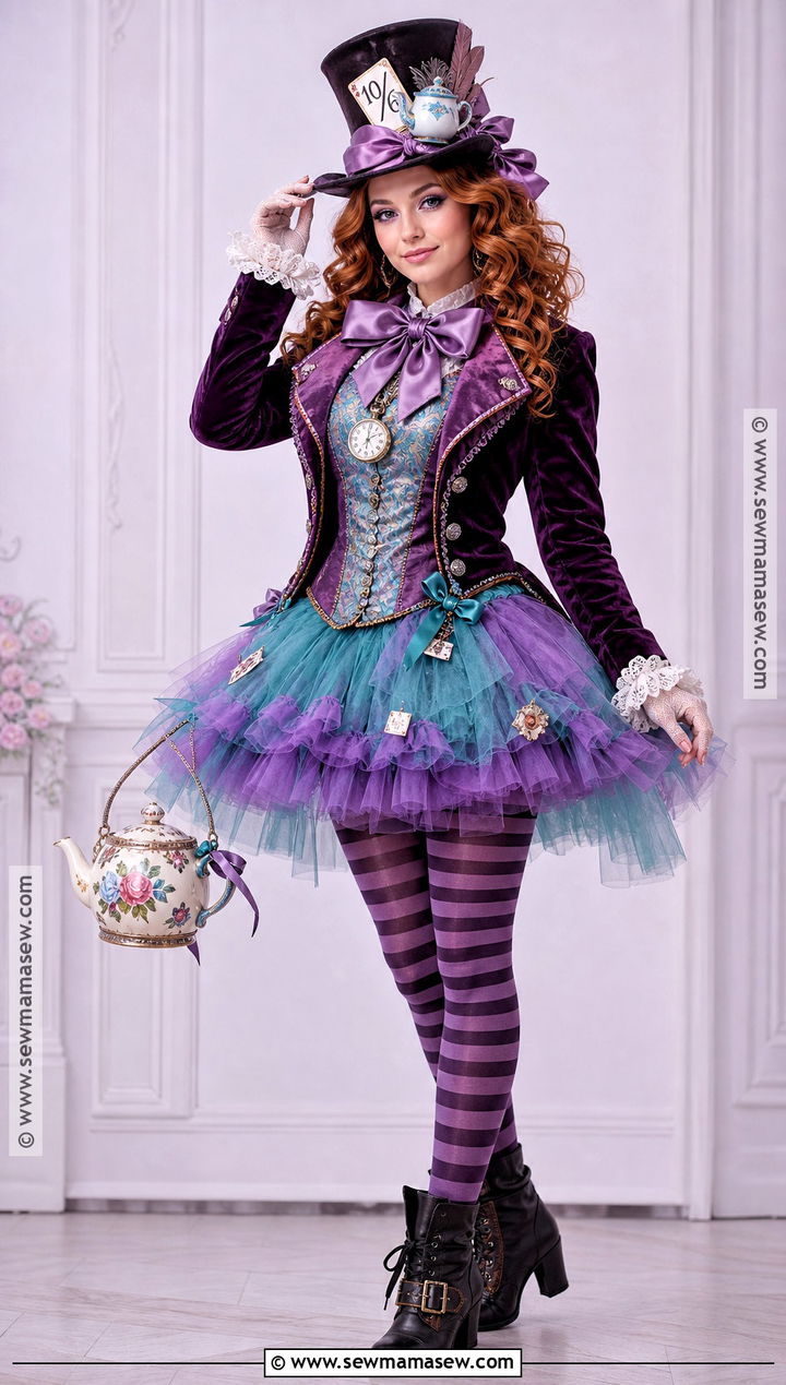 Female Mad Hatter Costume With Tulle Skirt - 50 mad hatter costume ideas