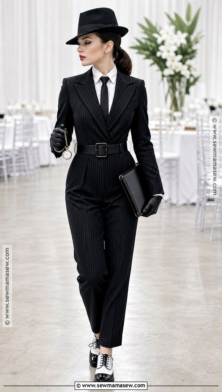 Female Mobster Costume With Jumpsuit - 30 mobster costume ideas for females