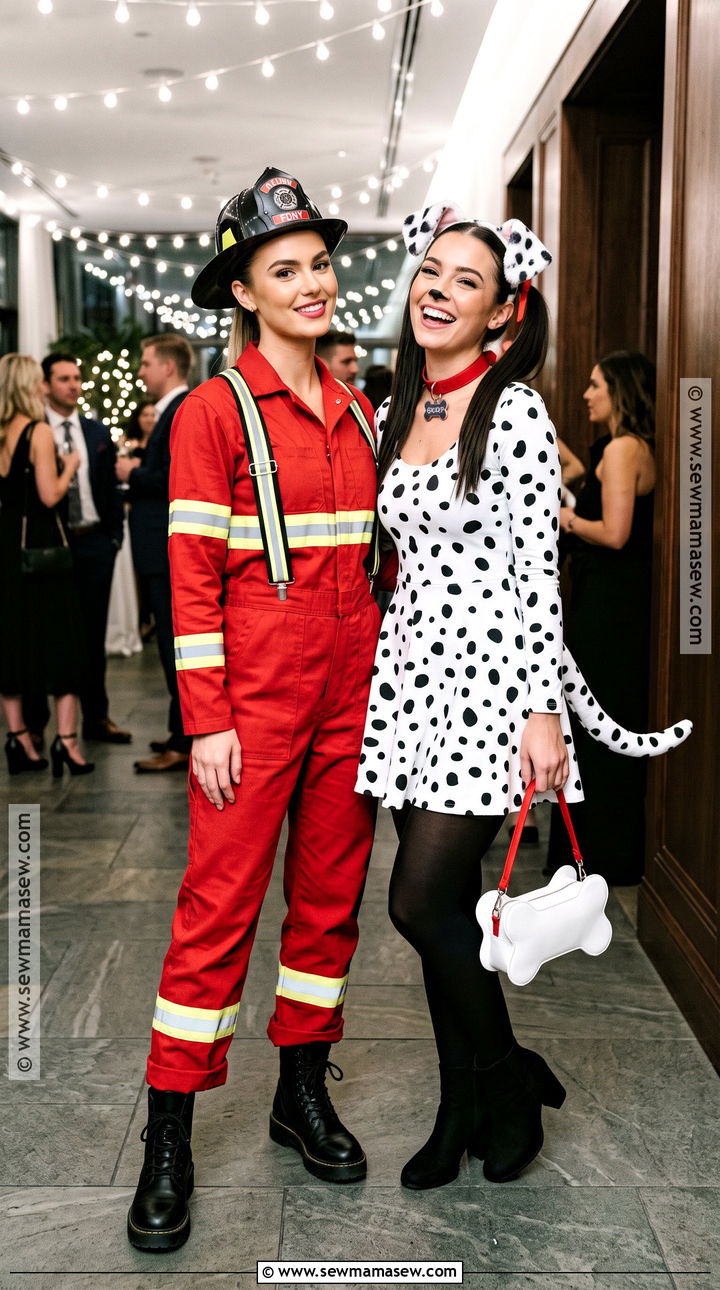 Femme Firefighter And Dalmatian Costume - 30 Fireman And Dalmatian Costume Ideas for Couples