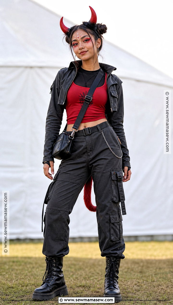 Festival Demon Outfit With Cargo Pants - 30 demon outfit ideas