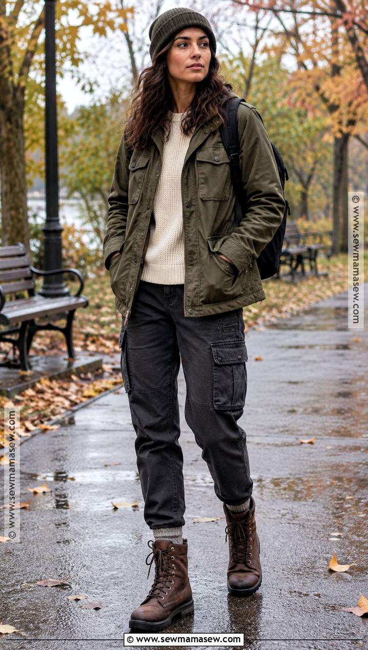 Field Jacket And Cargo Jeans Masc Fall Outfit - 15 cute fall outfits masc