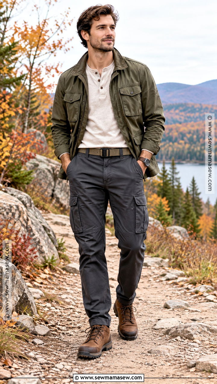 Field Jacket And Cargo Pants Fall Outfit - 20 men casual fall outfits