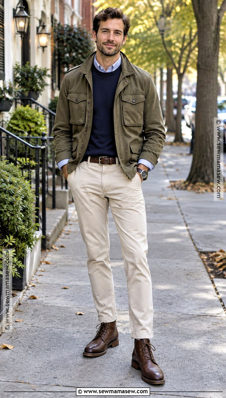 Field Jacket And Khaki Pants Fall Outfit - 15 fall outfits 2026 for men