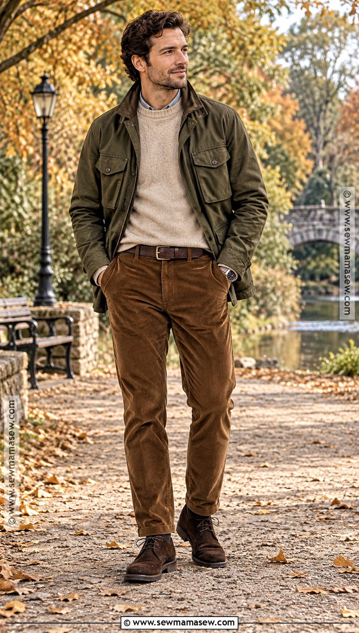 Field Jacket and Corduroy Pants Outfit - 25 fall drip outfits for men