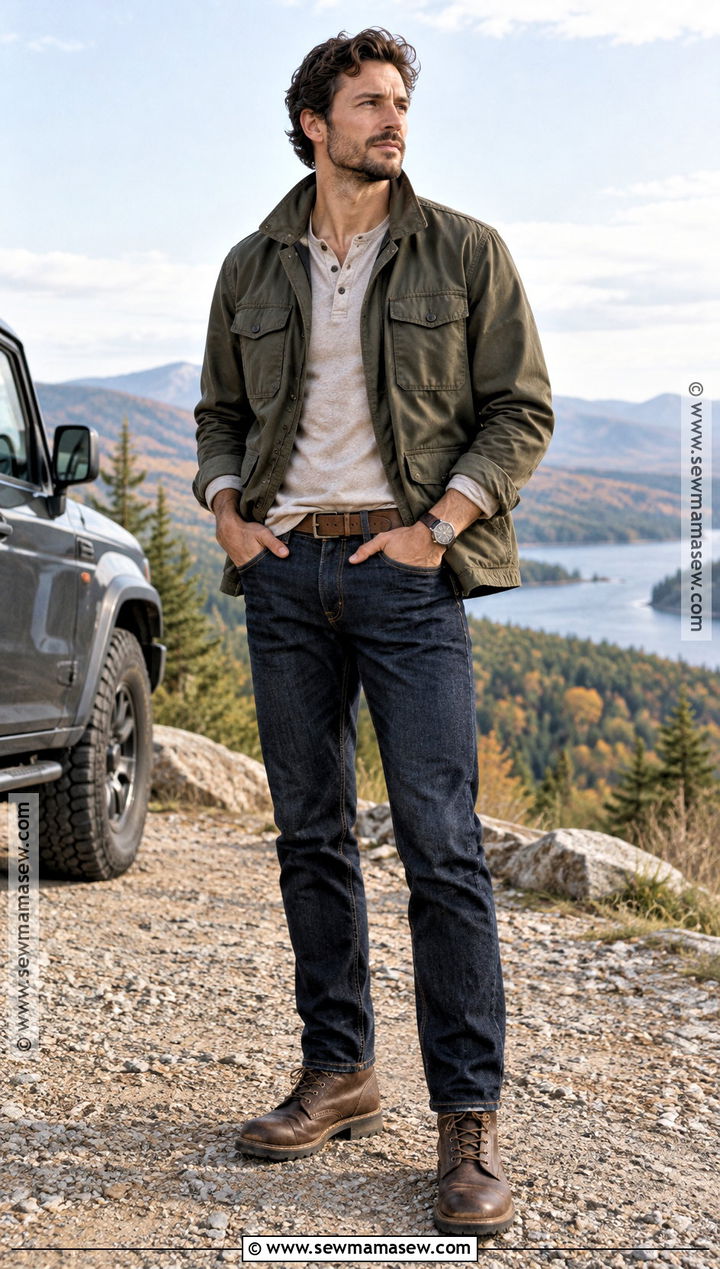 Field Jacket and Henley Fall Outfit - 20 Fall Outfits for Guys