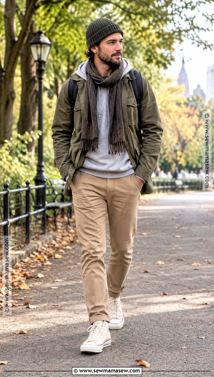 Field Jacket and High Top Sneakers Hipster Fall Outfit - 15 Hipster Fall Outfits for Men