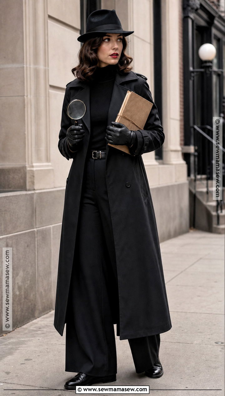 Film Noir Detective Costume - 35 Women In Black Costume Ideas