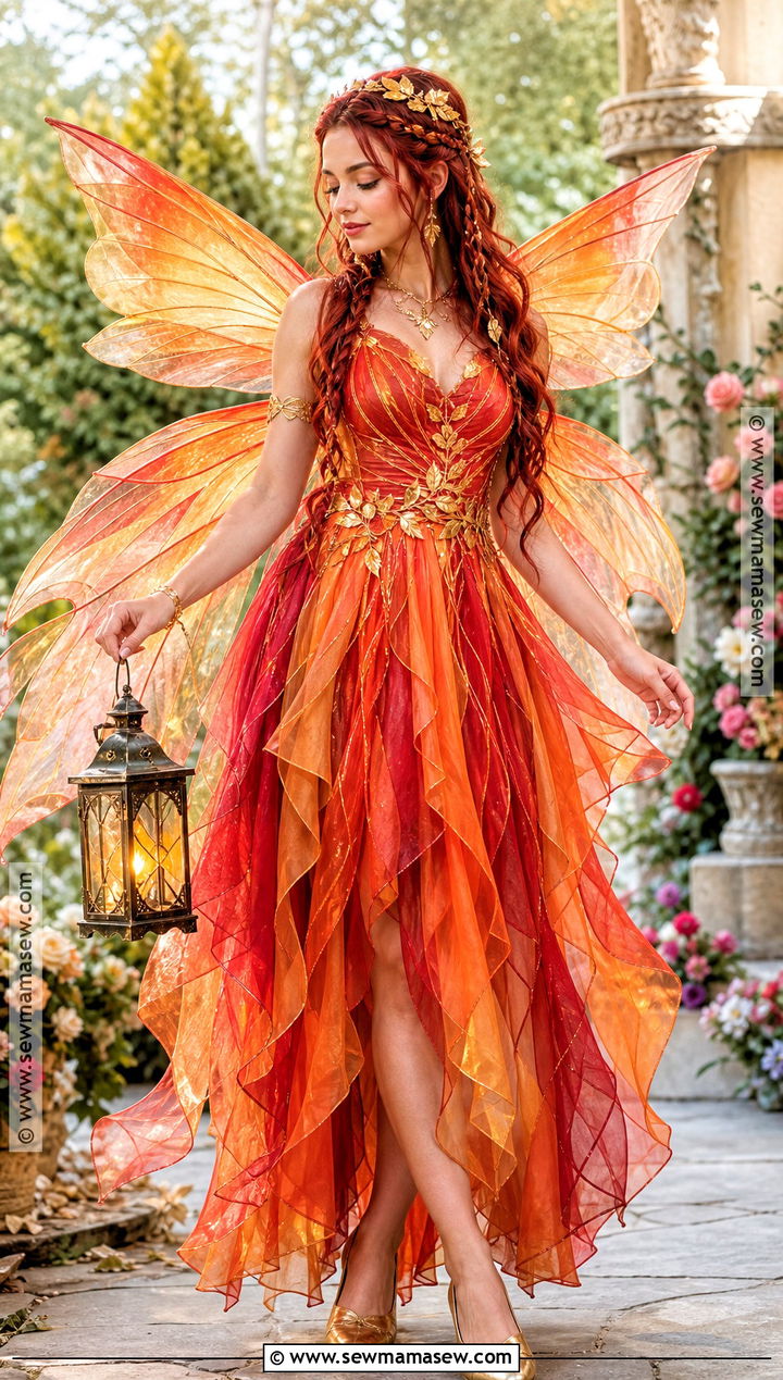 Fire Fairy Costume - 30 red hair halloween costumes ideas