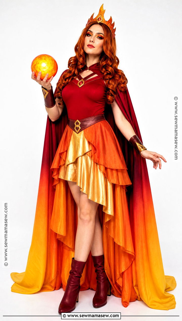 Fire Queen Cosplay With Flame Makeup - 30 maquillaje cosplay ideas
