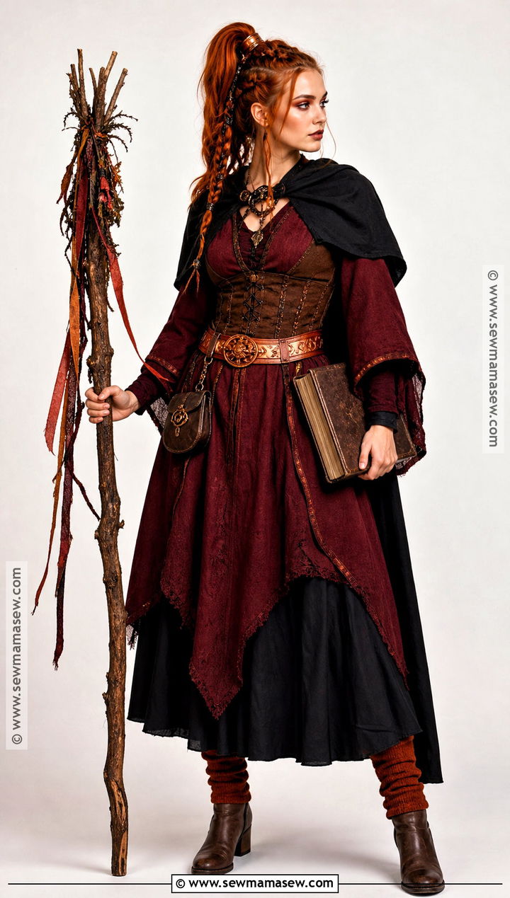 Fire Viking Witch Costume With Copper Accessories - 30 viking witch costume ideas