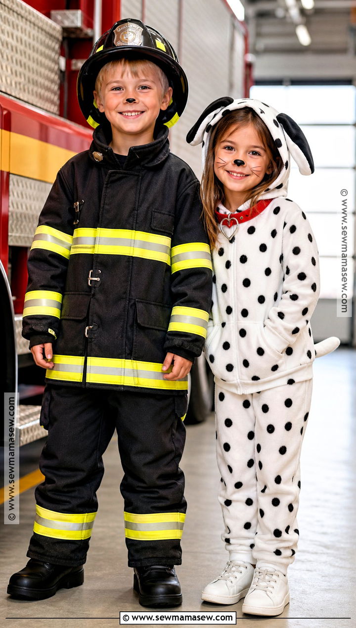 Firefighter And Dalmatian Costume - 35 boy and girl halloween costumes