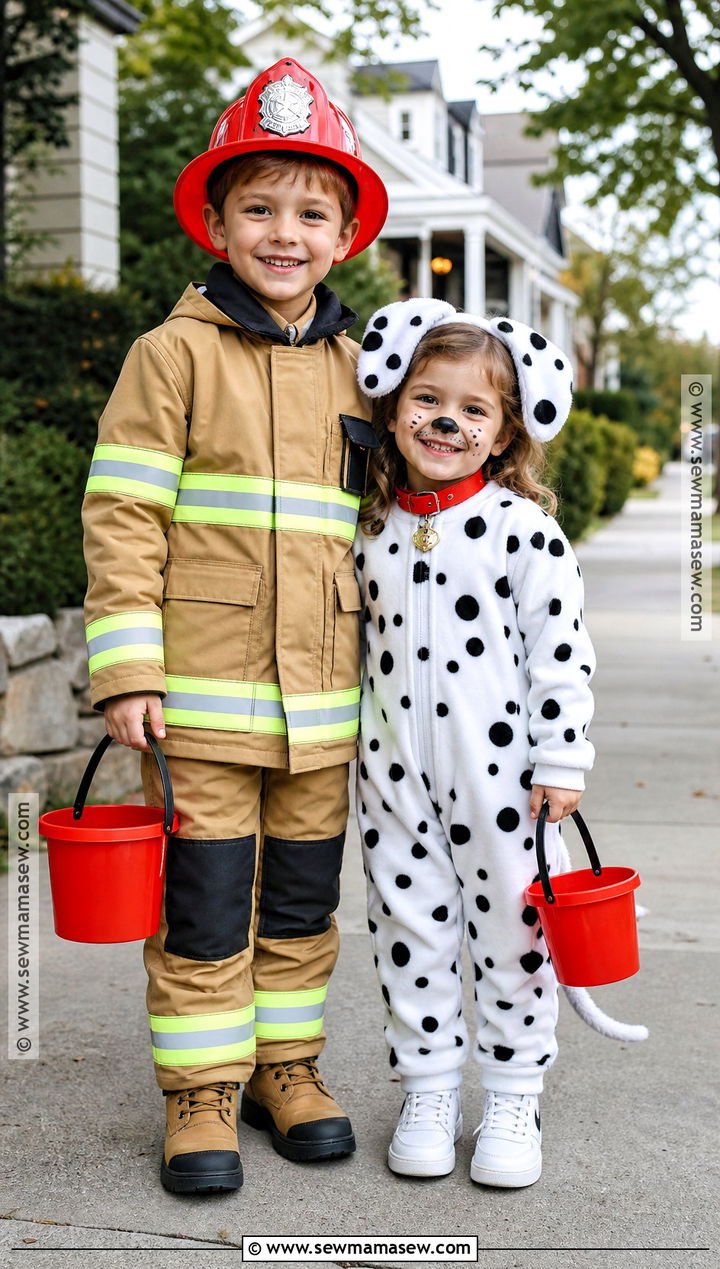 Firefighter And Dalmatian Costumes - 35 brother sister halloween costumes