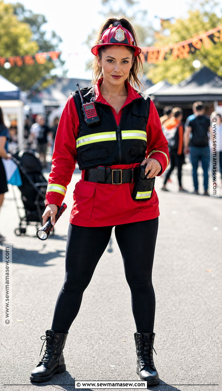 Firefighter Costume With Black Leggings - 35 firefighter costume ideas for women