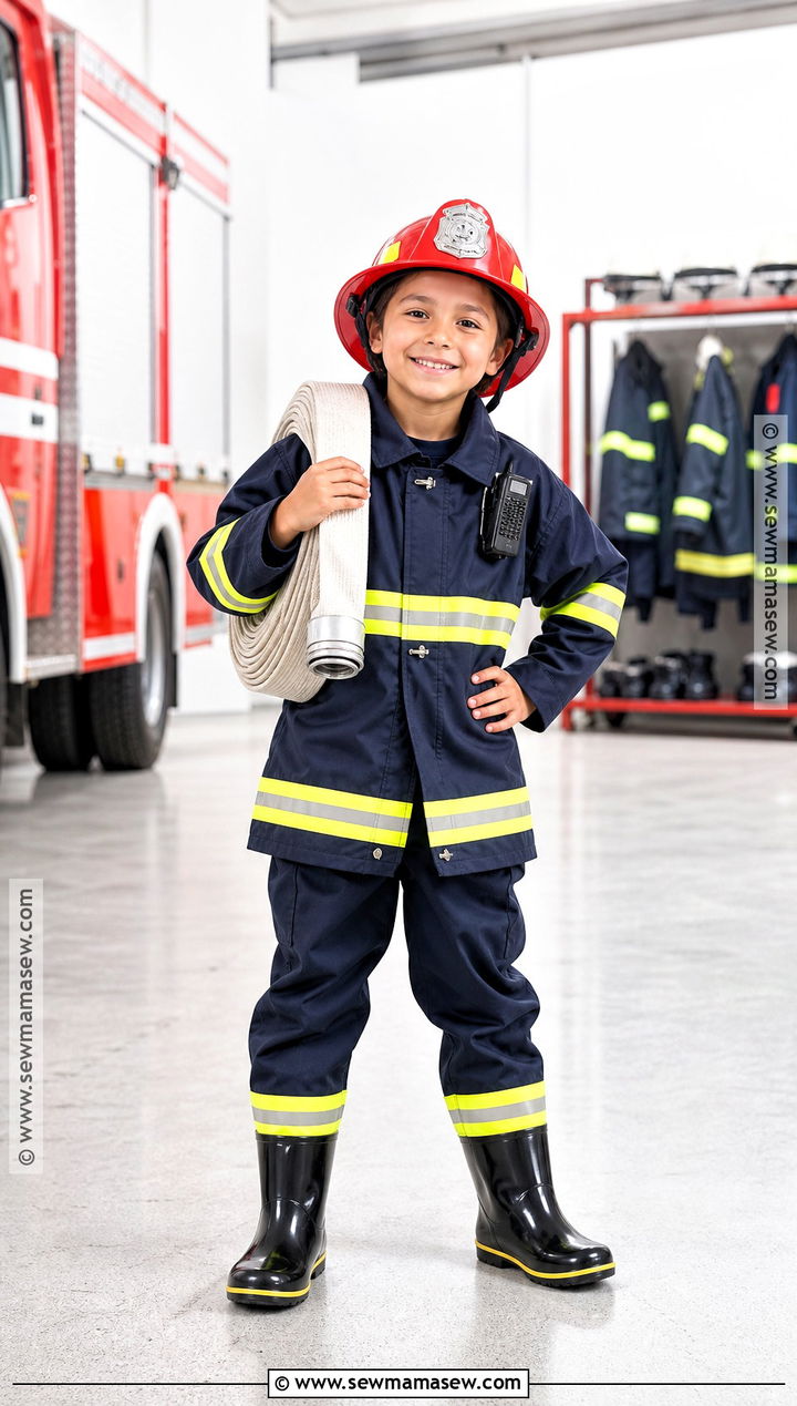 Firefighter Costume With Red Helmet - 30 best fancy dress costumes for kids