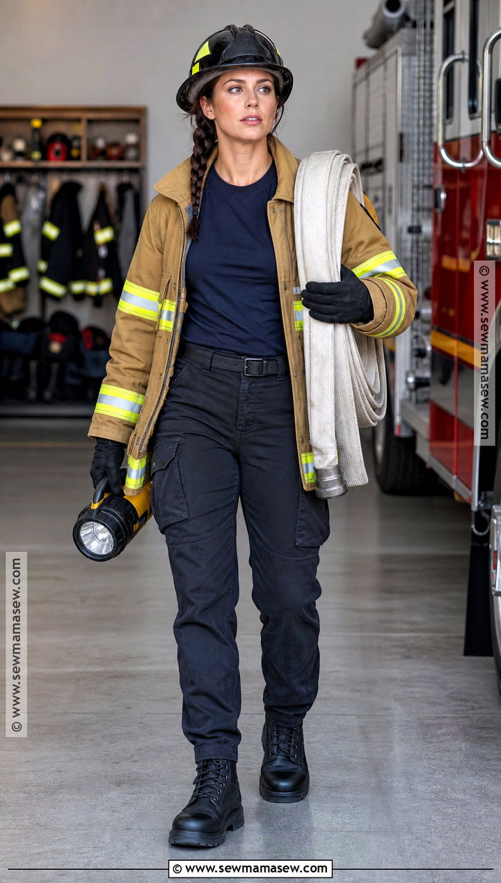 Firefighter Costume With Reflective Jacket - 30 Masc Halloween Costumes for Women